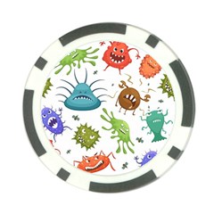 Dangerous Streptococcus Lactobacillus Staphylococcus Others Microbes Cartoon Style Vector Seamless Poker Chip Card Guard by Vaneshart