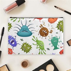 Dangerous Streptococcus Lactobacillus Staphylococcus Others Microbes Cartoon Style Vector Seamless Cosmetic Bag (large) by Vaneshart