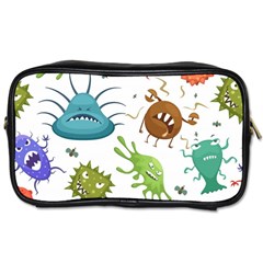 Dangerous Streptococcus Lactobacillus Staphylococcus Others Microbes Cartoon Style Vector Seamless Toiletries Bag (two Sides) by Vaneshart