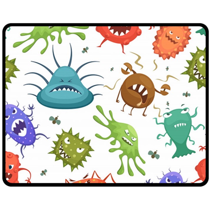 Dangerous Streptococcus Lactobacillus Staphylococcus Others Microbes Cartoon Style Vector Seamless Fleece Blanket (Medium) 