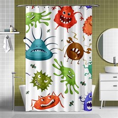 Dangerous Streptococcus Lactobacillus Staphylococcus Others Microbes Cartoon Style Vector Seamless Shower Curtain 48  X 72  (small)  by Vaneshart