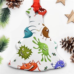 Dangerous Streptococcus Lactobacillus Staphylococcus Others Microbes Cartoon Style Vector Seamless Ornament (christmas Tree)  by Vaneshart