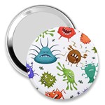 Dangerous Streptococcus Lactobacillus Staphylococcus Others Microbes Cartoon Style Vector Seamless 3  Handbag Mirrors Front