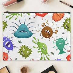 Dangerous Streptococcus Lactobacillus Staphylococcus Others Microbes Cartoon Style Vector Seamless Cosmetic Bag (xxxl) by Vaneshart