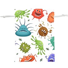 Dangerous Streptococcus Lactobacillus Staphylococcus Others Microbes Cartoon Style Vector Seamless  Lightweight Drawstring Pouch (xl) by Vaneshart