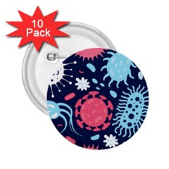 Seamless Pattern Microbes Virus Vector Illustration 2 25  Buttons (10 Pack) 