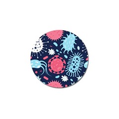 Seamless Pattern Microbes Virus Vector Illustration Golf Ball Marker by Vaneshart