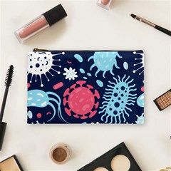 Seamless Pattern Microbes Virus Vector Illustration Cosmetic Bag (medium) by Vaneshart