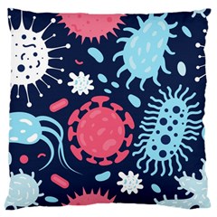 Seamless Pattern Microbes Virus Vector Illustration Large Cushion Case (one Side) by Vaneshart