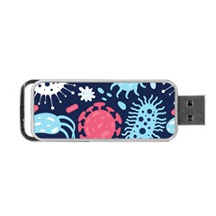 Seamless Pattern Microbes Virus Vector Illustration Portable Usb Flash (two Sides) by Vaneshart