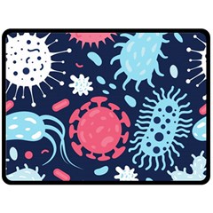 Seamless Pattern Microbes Virus Vector Illustration Double Sided Fleece Blanket (large)  by Vaneshart