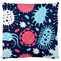 Seamless Pattern Microbes Virus Vector Illustration Large Flano Cushion Case (two Sides) by Vaneshart