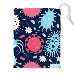 Seamless Pattern Microbes Virus Vector Illustration Drawstring Pouch (5xl) by Vaneshart