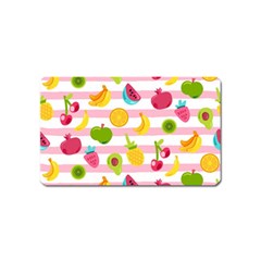 Tropical Fruits Berries Seamless Pattern Magnet (name Card)