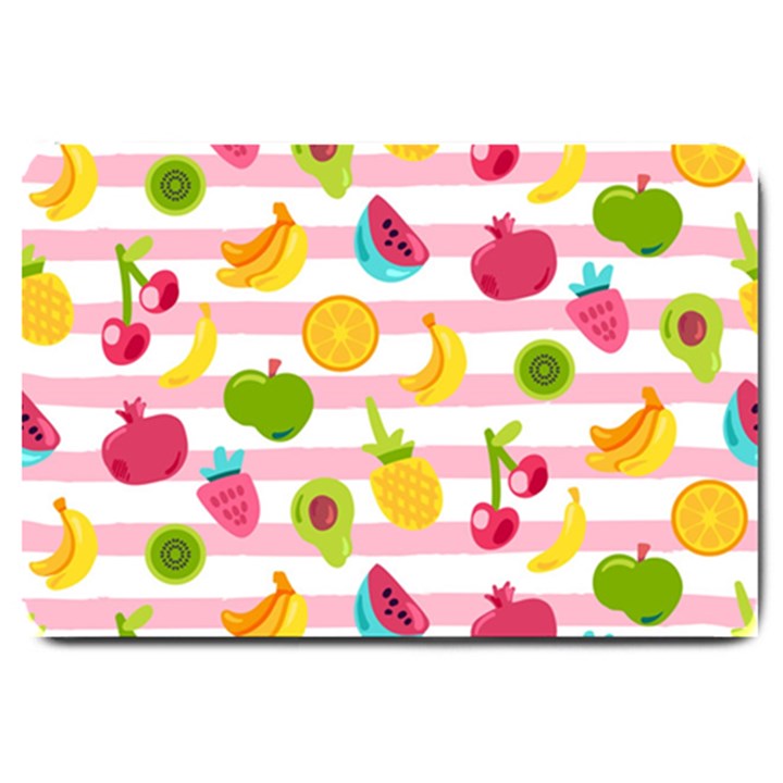 Tropical Fruits Berries Seamless Pattern Large Doormat 