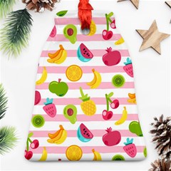 Tropical Fruits Berries Seamless Pattern Bell Ornament (two Sides) by Vaneshart