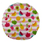 Tropical Fruits Berries Seamless Pattern Large 18  Premium Round Cushions Front