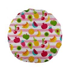 Tropical Fruits Berries Seamless Pattern Standard 15  Premium Flano Round Cushions by Vaneshart