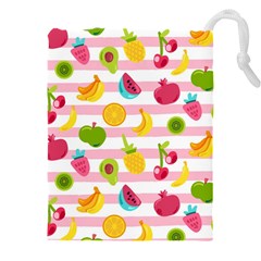 Tropical Fruits Berries Seamless Pattern Drawstring Pouch (5xl) by Vaneshart