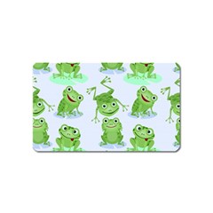 Cute Green Frogs Seamless Pattern Magnet (name Card) by Vaneshart