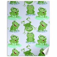 Cute Green Frogs Seamless Pattern Canvas 12  X 16  by Vaneshart