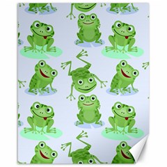 Cute Green Frogs Seamless Pattern Canvas 16  X 20  by Vaneshart