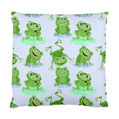 Cute Green Frogs Seamless Pattern Standard Cushion Case (two Sides) by Vaneshart