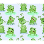 Cute Green Frogs Seamless Pattern Deluxe Canvas 14  x 11  (Stretched) 14  x 11  x 1.5  Stretched Canvas