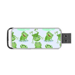 Cute Green Frogs Seamless Pattern Portable Usb Flash (two Sides) by Vaneshart