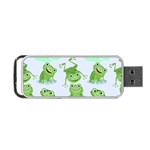 Cute Green Frogs Seamless Pattern Portable USB Flash (Two Sides) Front