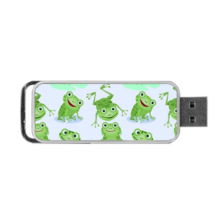 Cute Green Frogs Seamless Pattern Portable USB Flash (Two Sides)