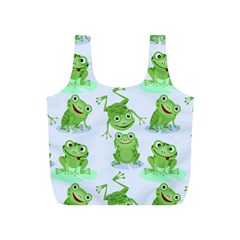 Cute Green Frogs Seamless Pattern Full Print Recycle Bag (s) by Vaneshart