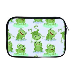 Cute Green Frogs Seamless Pattern Apple Macbook Pro 17  Zipper Case by Vaneshart