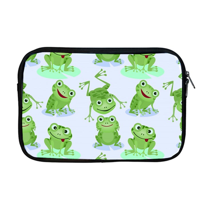 Cute Green Frogs Seamless Pattern Apple MacBook Pro 17  Zipper Case