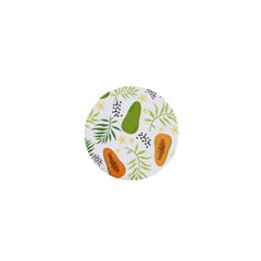 Seamless Tropical Pattern With Papaya 1  Mini Buttons by Vaneshart