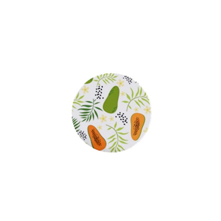 Seamless Tropical Pattern With Papaya 1  Mini Buttons