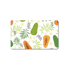 Seamless Tropical Pattern With Papaya Magnet (name Card) by Vaneshart