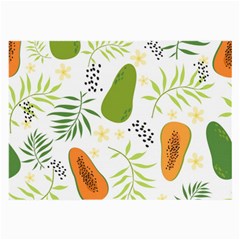 Seamless Tropical Pattern With Papaya Large Glasses Cloth by Vaneshart