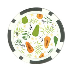 Seamless Tropical Pattern With Papaya Poker Chip Card Guard by Vaneshart