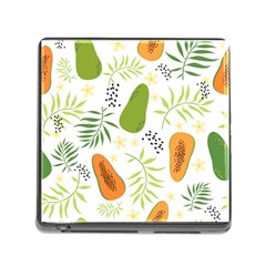 Seamless Tropical Pattern With Papaya Memory Card Reader (square 5 Slot) by Vaneshart