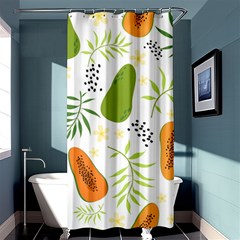 Seamless Tropical Pattern With Papaya Shower Curtain 36  X 72  (stall)  by Vaneshart