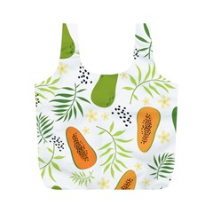 Seamless Tropical Pattern With Papaya Full Print Recycle Bag (m) by Vaneshart