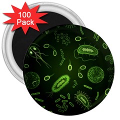 Bacteria Virus Seamless Pattern Inversion 3  Magnets (100 Pack) by Vaneshart