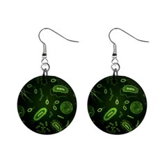 Bacteria Virus Seamless Pattern Inversion Mini Button Earrings by Vaneshart