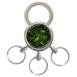 Bacteria Virus Seamless Pattern Inversion 3-Ring Key Chain Front