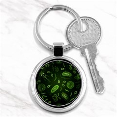 Bacteria Virus Seamless Pattern Inversion Key Chain (round) by Vaneshart