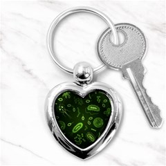 Bacteria Virus Seamless Pattern Inversion Key Chain (heart) by Vaneshart