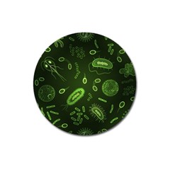 Bacteria Virus Seamless Pattern Inversion Magnet 3  (round) by Vaneshart