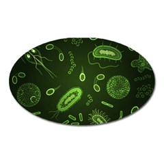 Bacteria Virus Seamless Pattern Inversion Oval Magnet by Vaneshart