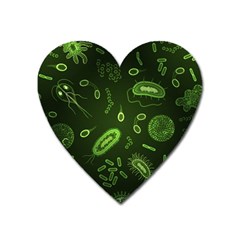 Bacteria Virus Seamless Pattern Inversion Heart Magnet by Vaneshart